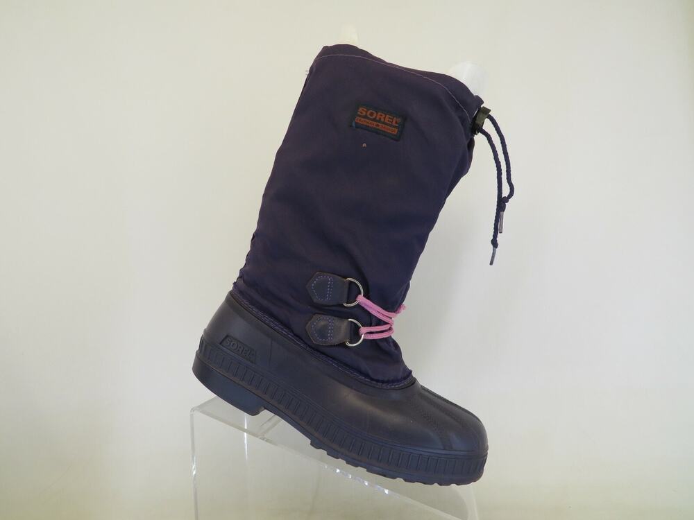 Sorel Purple Rubber Waterproof Insulated Laces Snow Boots Youth Size 5 D